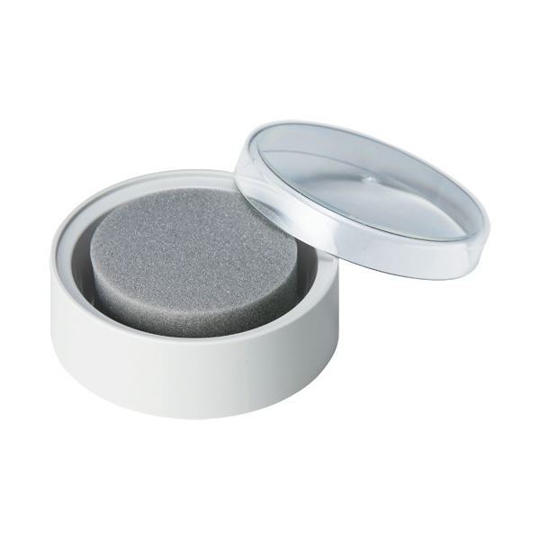 (まとめ) シヤチハタ 抗菌剤入り事務用スポンジ丸型 (蓋付) MSK-1EC 1個 (×50セット)