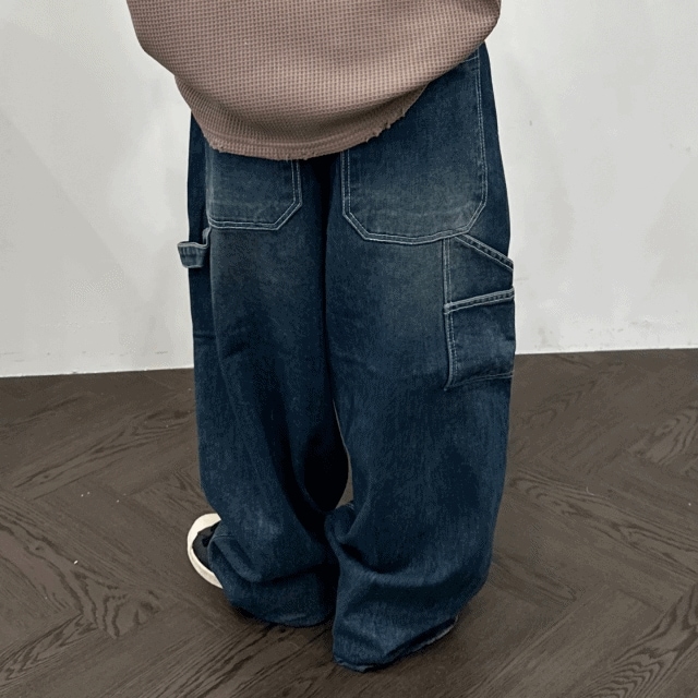 y2k カーペンター デニム バルーン パンツ 2color