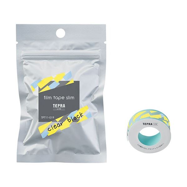 (まとめ) キングジム テプラ Lite フィルムテープ 11mm クリア ブロック/黒文字 TPT11-019 1個 (×30セット)