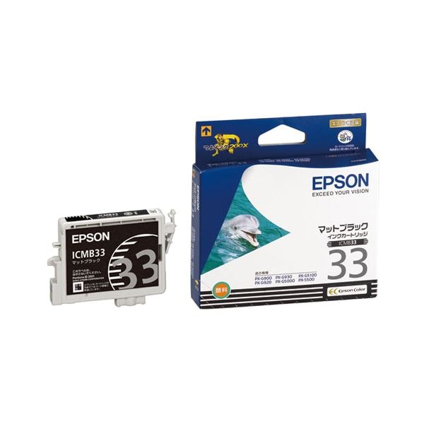 (まとめ) エプソン EPSON インクカートリッジ マットブラック ICMB33 1個 (×10セット)