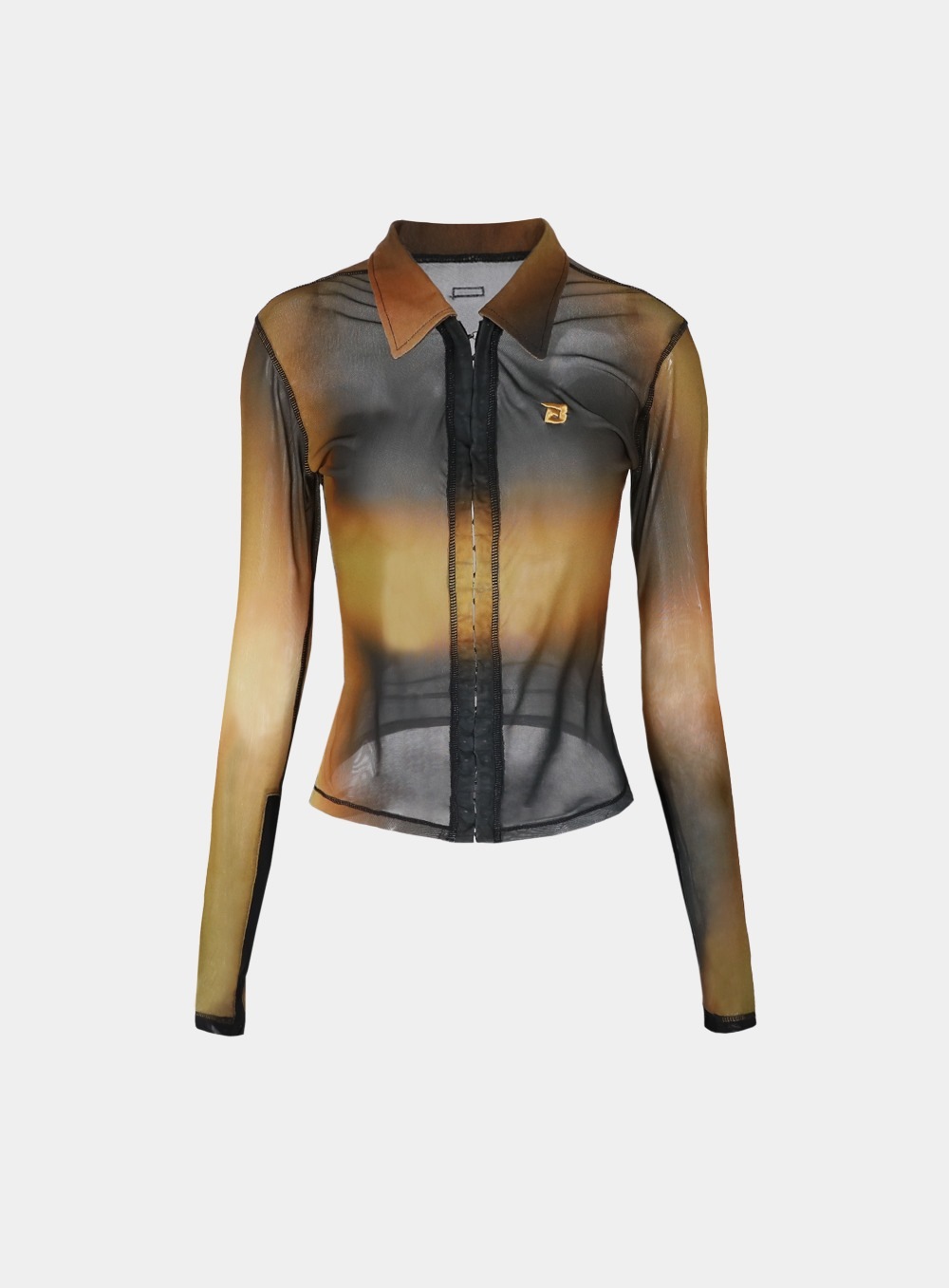 【BADBLOOD】 HALO MESH COLLAR CARDIGAN : BROWN