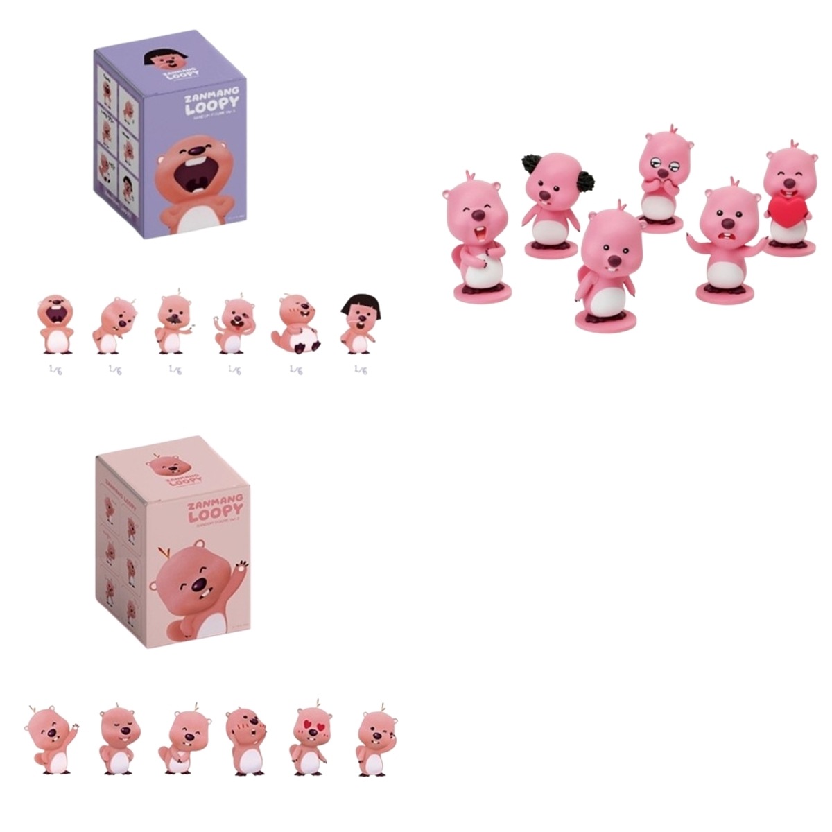 ジャンマンルピーランダムフィギュア 6PCS SET Version 1,2,3 Zanmang Loopy