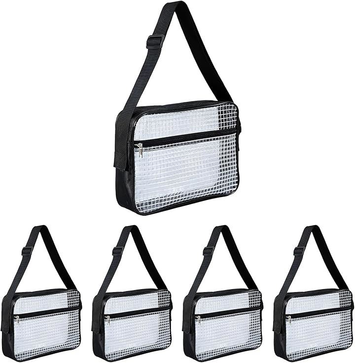 エンジニアバッグ 透明 ショルダー 帯電防止 クリーンルーム用 大容量 軽量 シンプルデザイン(クリア5個)