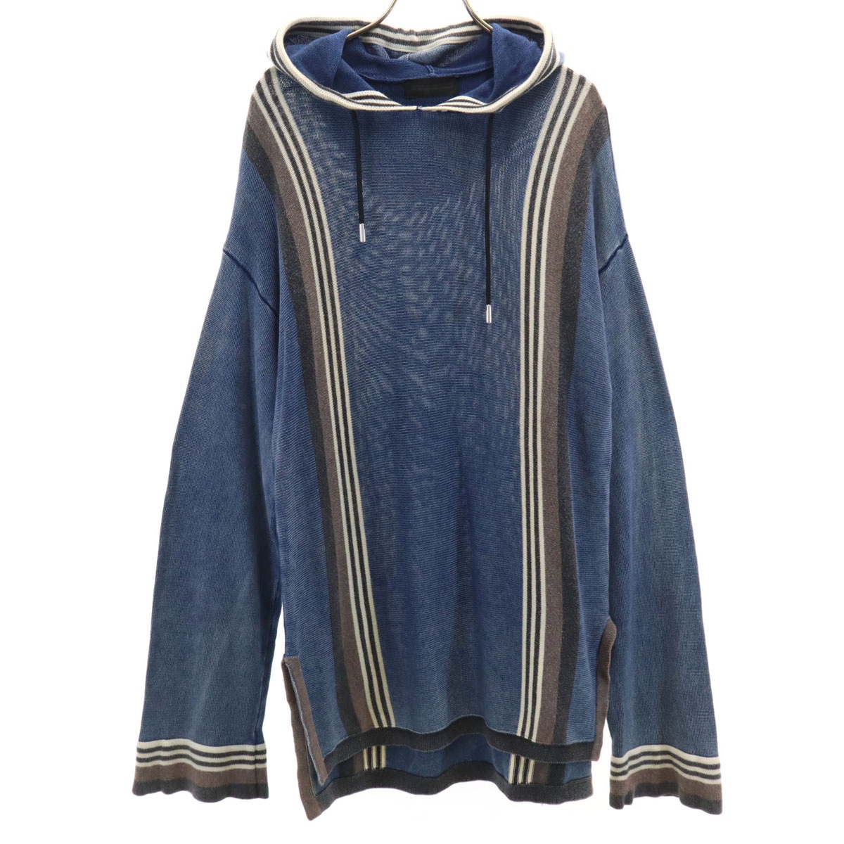 DIESEL BLACK GOLD ディーゼルブラックゴールド イタリア製 長袖 ニット パーカー M ネイビー プルオーバー メンズ 古着