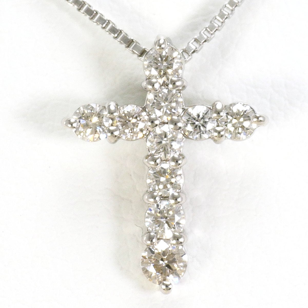 PT900 プラチナ PT850 プラチナ ネックレス ダイヤモンド 0.3ct 総重量約3.3g 約45cm 中古