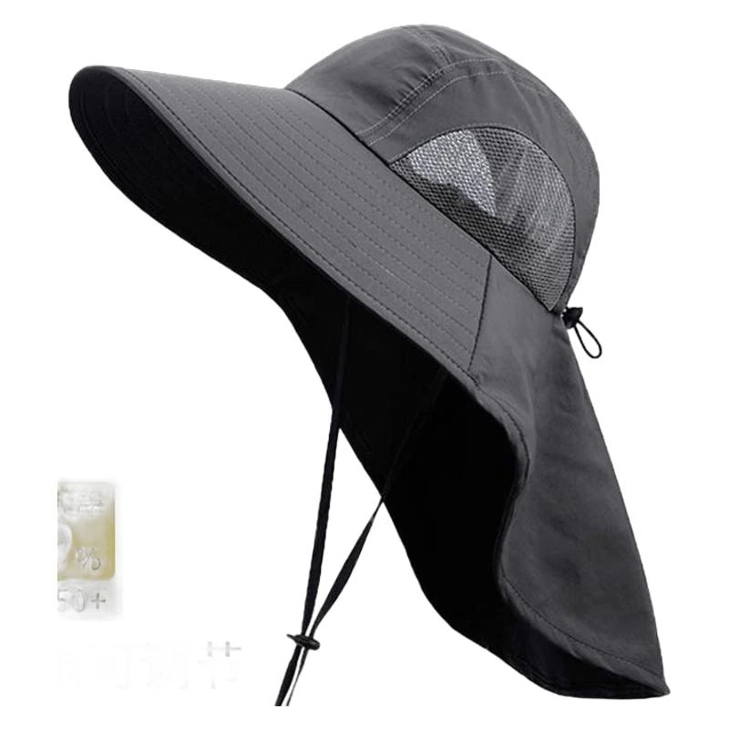日焼け止め帽子男女日除け帽子夏のアウトドア登山釣り太陽帽子紫外線防止大庇ネックカバー軍緑