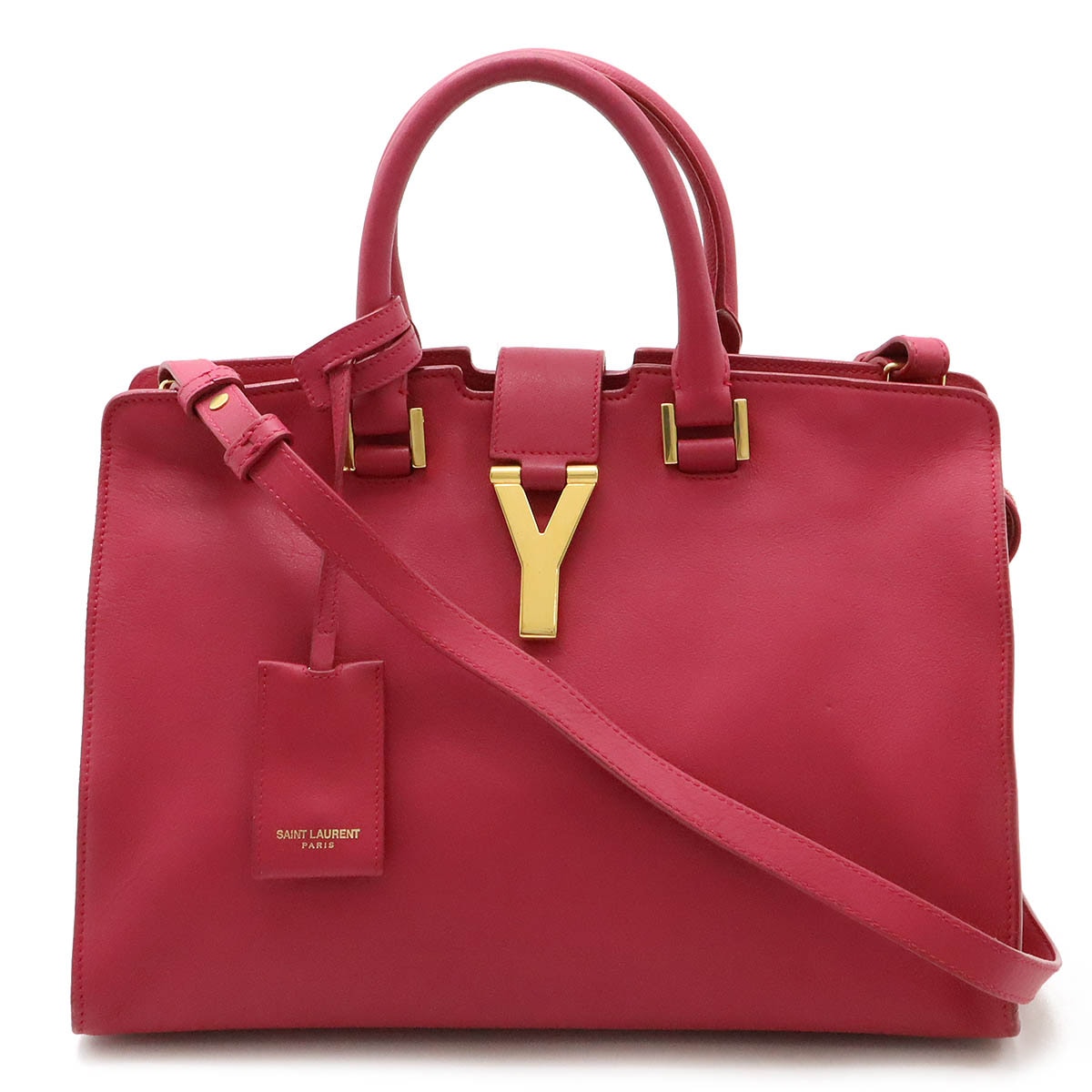 YSL イブサンローラン Yライン プチカバス ハンドバッグ 2WAY ショルダー レザー フューシャ 31121 32,370円