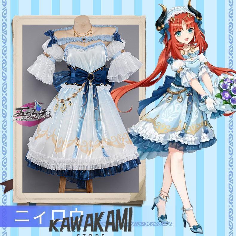 [在庫わずか]UWOWO 原神×GiGOコラボ　コスプレ　ニィロウ　描き下ろし　洋服　新衣装　 いしょう ウイッグ　靴　　1149