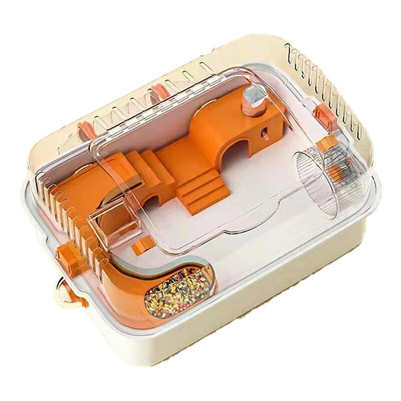 【全店任意2枚購入で100円OFF】ハムスターケージ 小動物用ケージ 透明 DIY可能 ABS製 組立式 給水ボトルなど含めて７点セット 長さ48CM*幅35CM*高さ25CM 持ち運びやすい お掃除