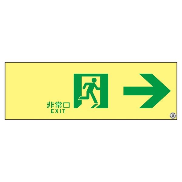 高輝度蓄光通路誘導標識 非常口 ASN901