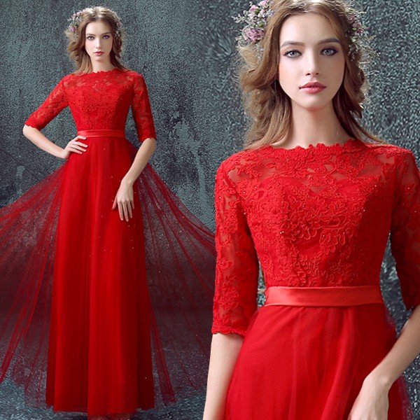 パーティードレス 袖あり 結婚式 フォーマル イブニングドレス 安い カクテルドレス ロングドレス