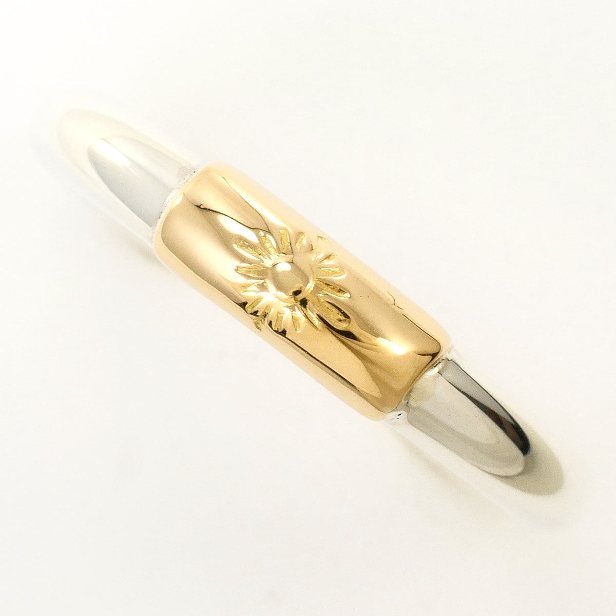 K18 18金 YG イエローゴールド シルバー リング・指輪 19号 総重量約8.0g ジュエリー 中古