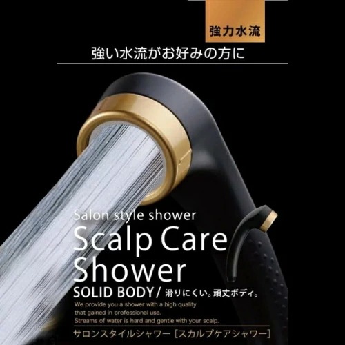 アラミック サロンスタイル スカルプケアシャワー ブラック (サロン 本体 塩素除去 節水 洗浄力 頭皮 髪 肌 皮脂 汚れ)