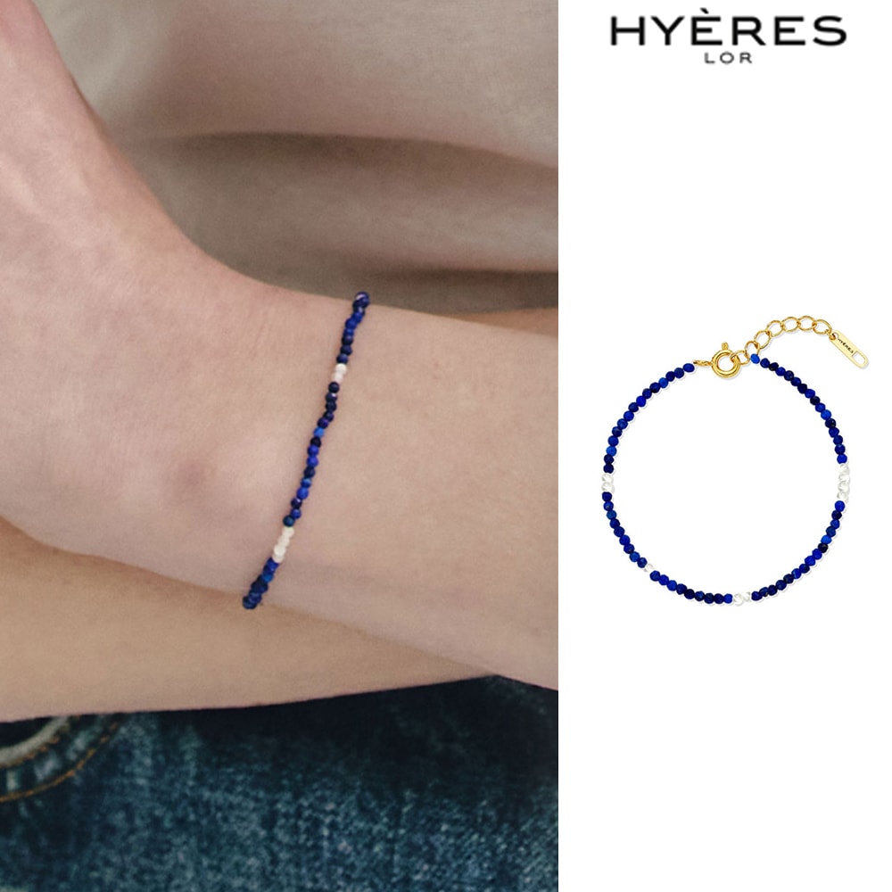 [HYERES LOR] Essence Beads Silver (Y) Stone MIX Bracelet Lapis Lazuli
