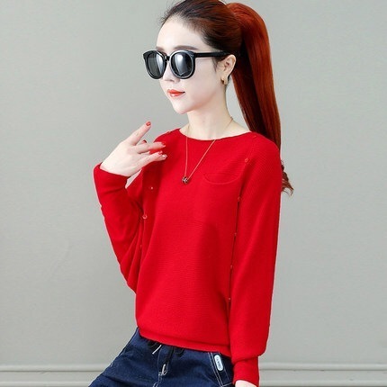 トップス セーター 袖あり 長袖 ドルマンスリーブ 襟なし デザイン オーバーサイズ ビッグシルエット 美ライン ニュアンス リブ 胸ポケット ニット カラバリ かわいい 大人可愛い きれいめ