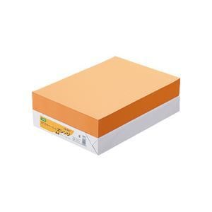 （まとめ）TANOSEE αエコカラーペーパーII A4 オレンジ 1冊（500枚） [x5セット]