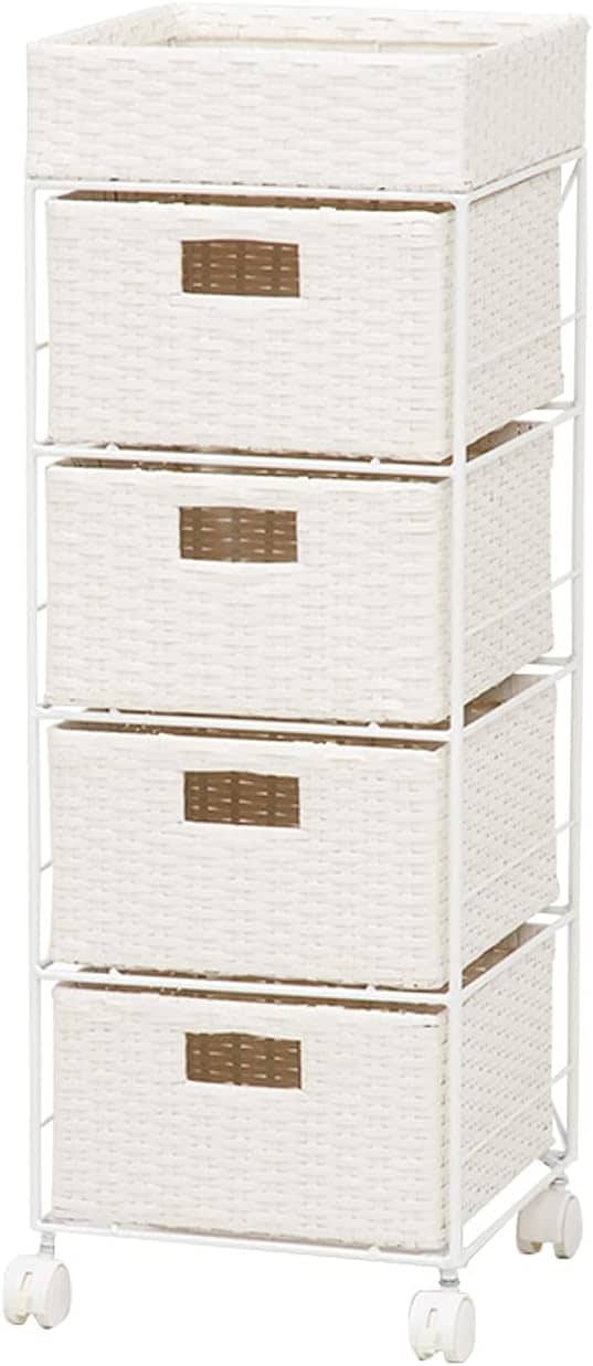 萩原 ランドリー 幅30.5cm 4段タイプ ホワイト RAN-2410WH