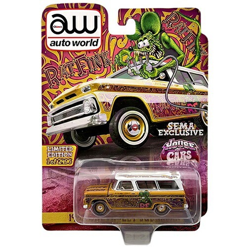 ダイキャストメタル 1:64 Rat Fink 1965 Chevrolet Suburban - SEMA Exclusives - ラットフィンク ミニカー