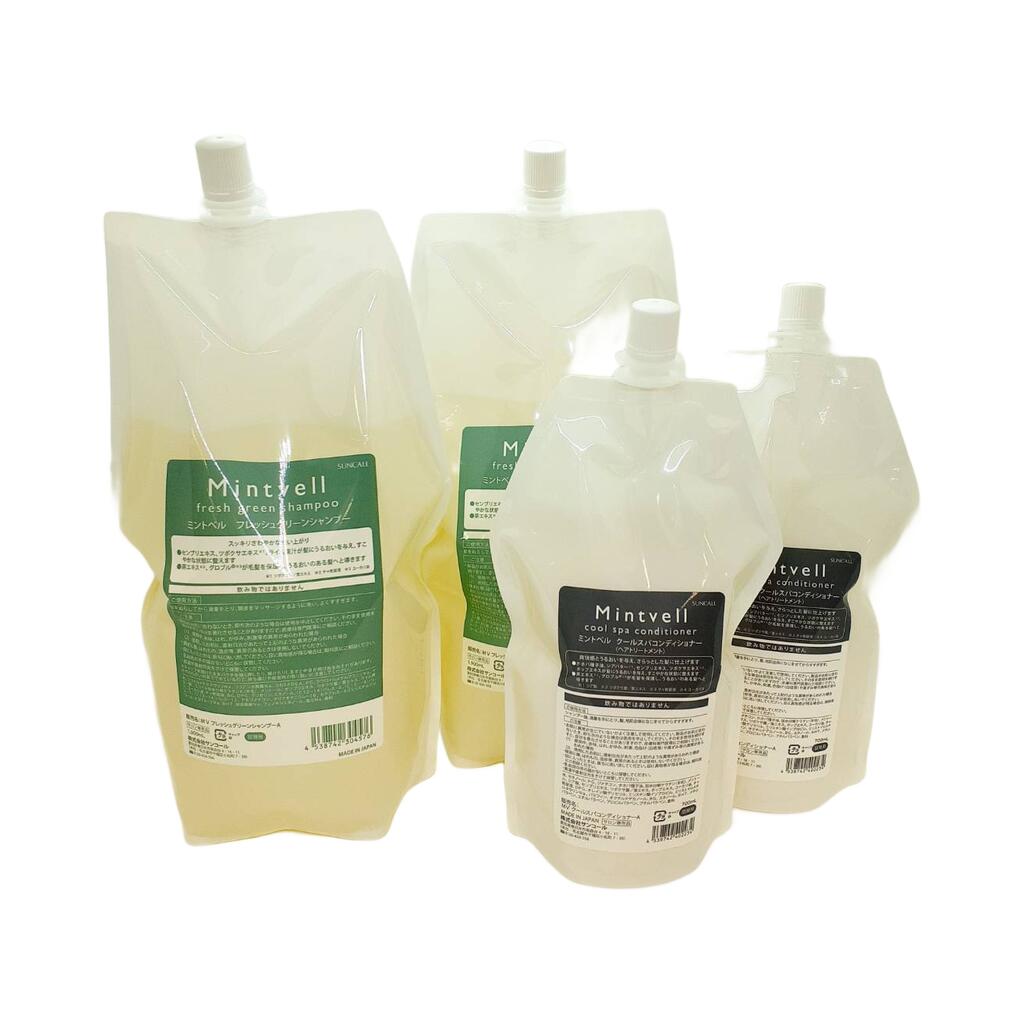 【4点セット】 ミントベル フレッシュグリーン シャンプー 1900ml ×2 スパコンディショナー 700ml×2 NEW