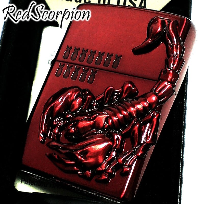 ZIPPO ライター ヴェノム スコーピオン メタル ジッポ レッド サソリ エッチング彫刻 かっこいい 赤 メンズ ギフト プレゼント