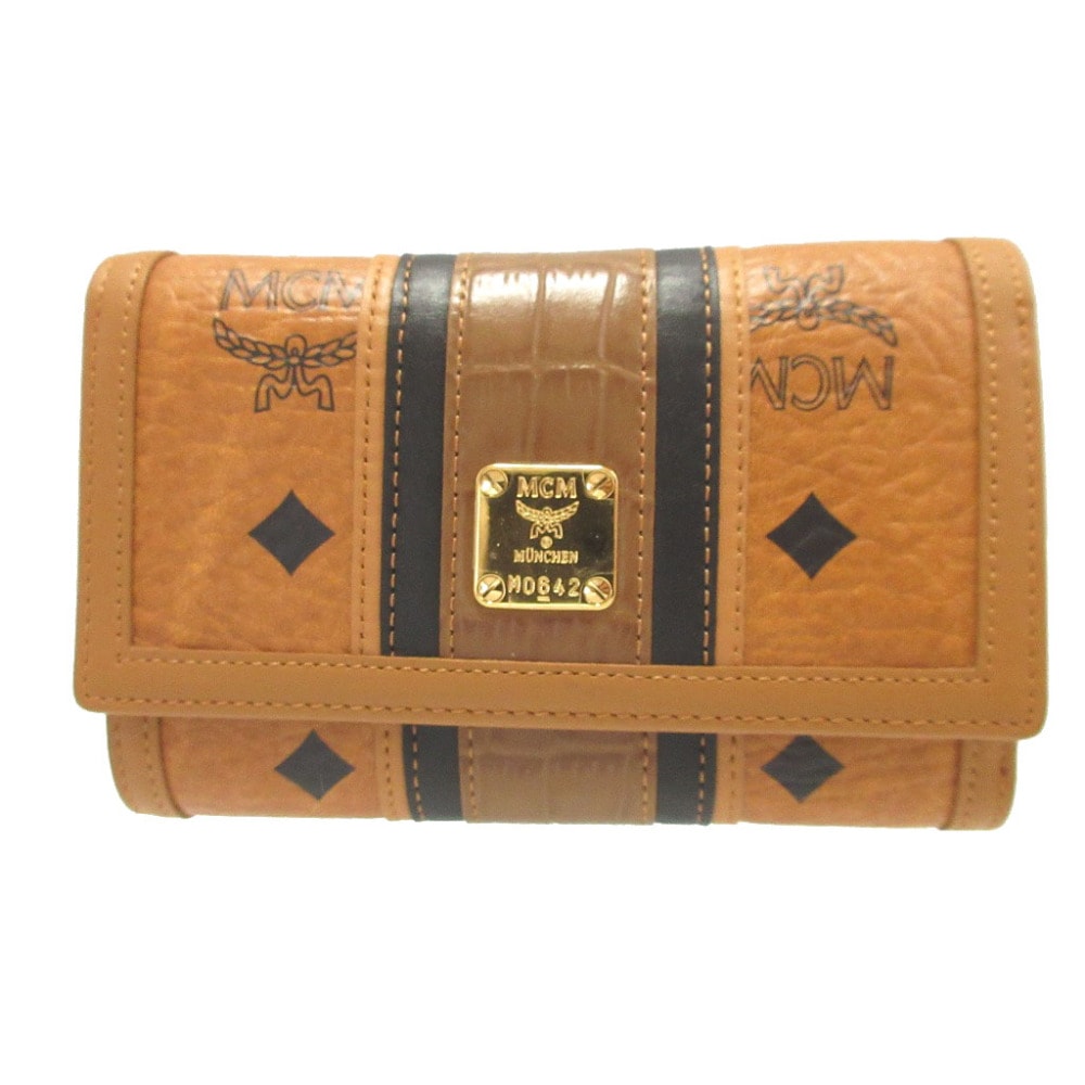 新品同様 コンパクトウォレット 三つ折り財布 レザー/レザー ブラウン 0465【中古】 レディース