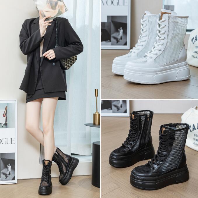 レディース靴 サマーブーツブーツサンダル 厚底サンダルシースルーショートブーツローヒールサンダル太ヒール夏シースルー8.5センチヒール透かし