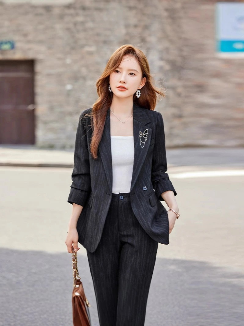 ウィメンズ スーツ セットアップ 高品質 通勤用春秋ファッション ジャケット パンツ ホワイト