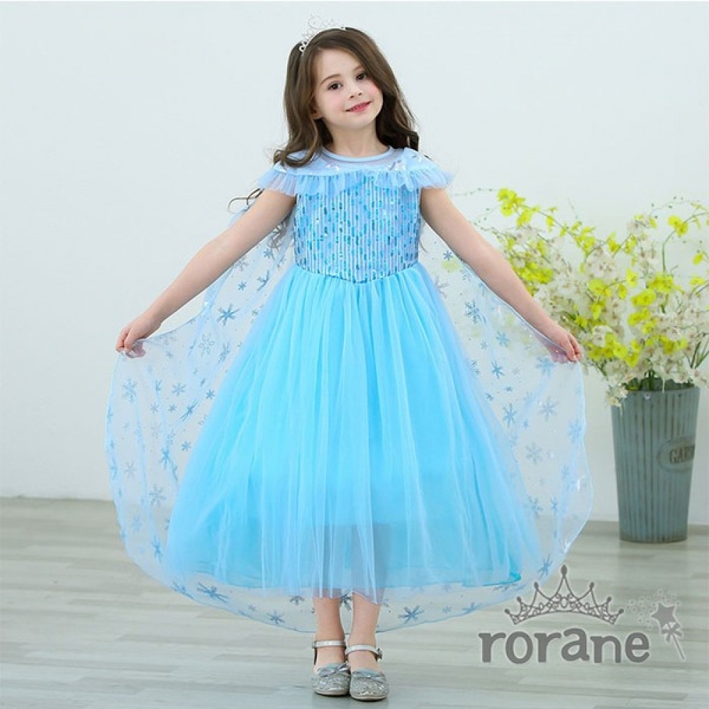 ロラネ 女の子 半袖 NO9 雪の結晶 プリンセスドレス