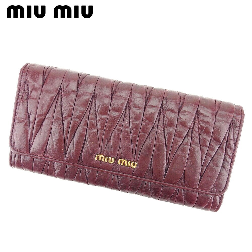 長財布 ファスナー付き 財布 マテラッセ パープル ゴールド 中古