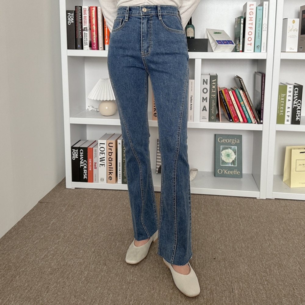 (EVELET BY JSTYLE) EVELET タモエンインシジョンブーツカットデニムパンツ Jスタイル