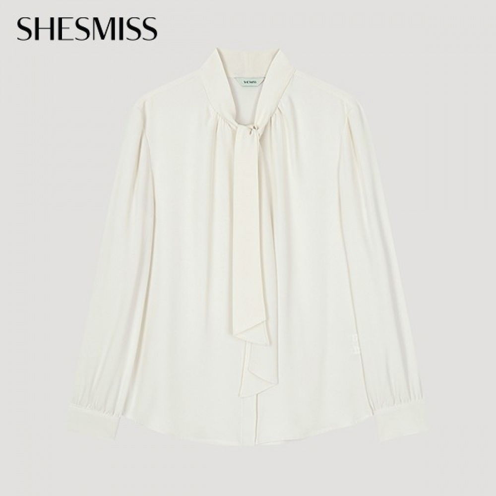 (シーズミス) シャーリングタイネックブラウス_swwblo42010_IV