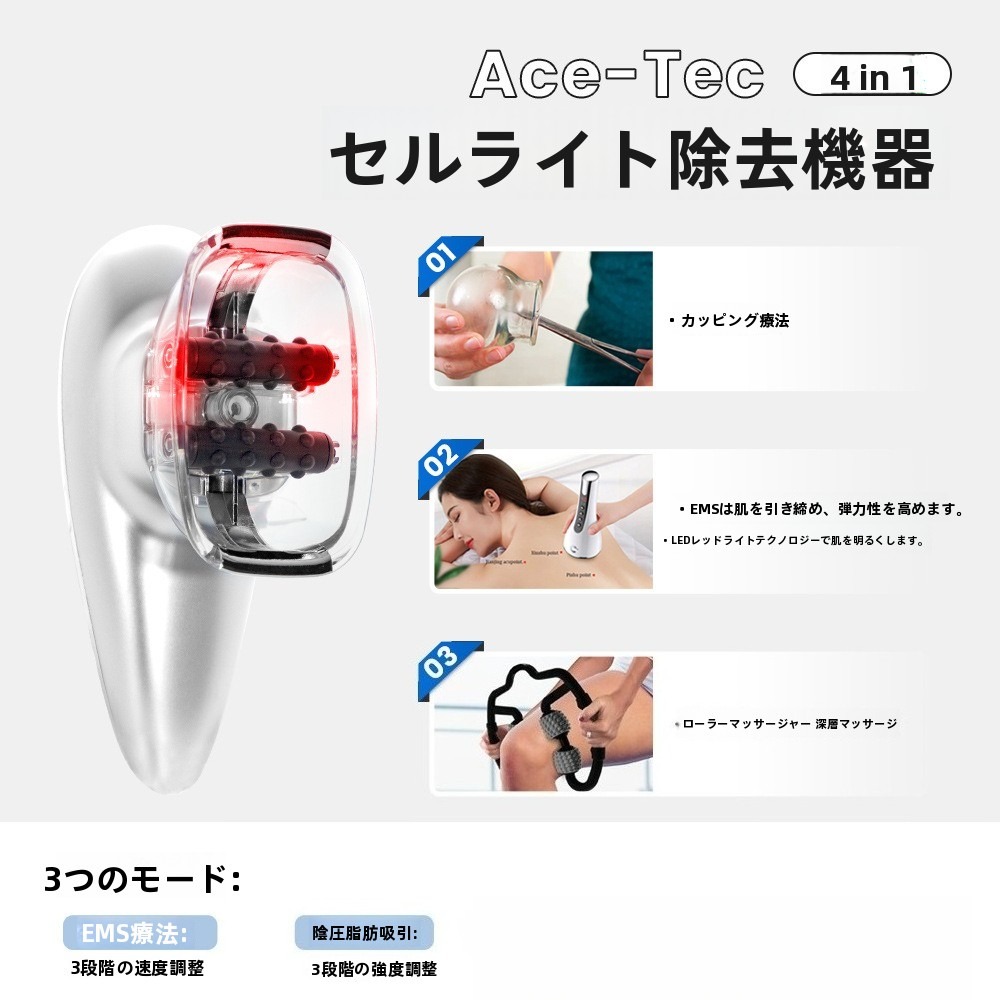 家庭用ハンドヘルド多機能脂肪分解マッサージ機 シェイプアップ機 振動式 EMS 電動痩身機