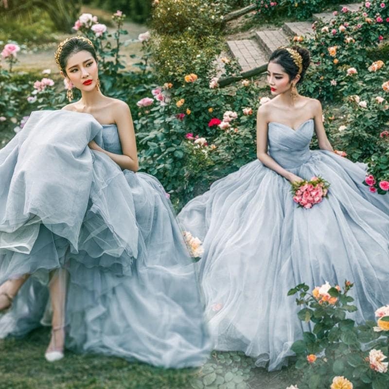 ウェディングドレス 二次会ドレス パーティードレス ロングドレス 花嫁ドレス カラードレス イブニングドレス 大きいサイズ 結婚式-491