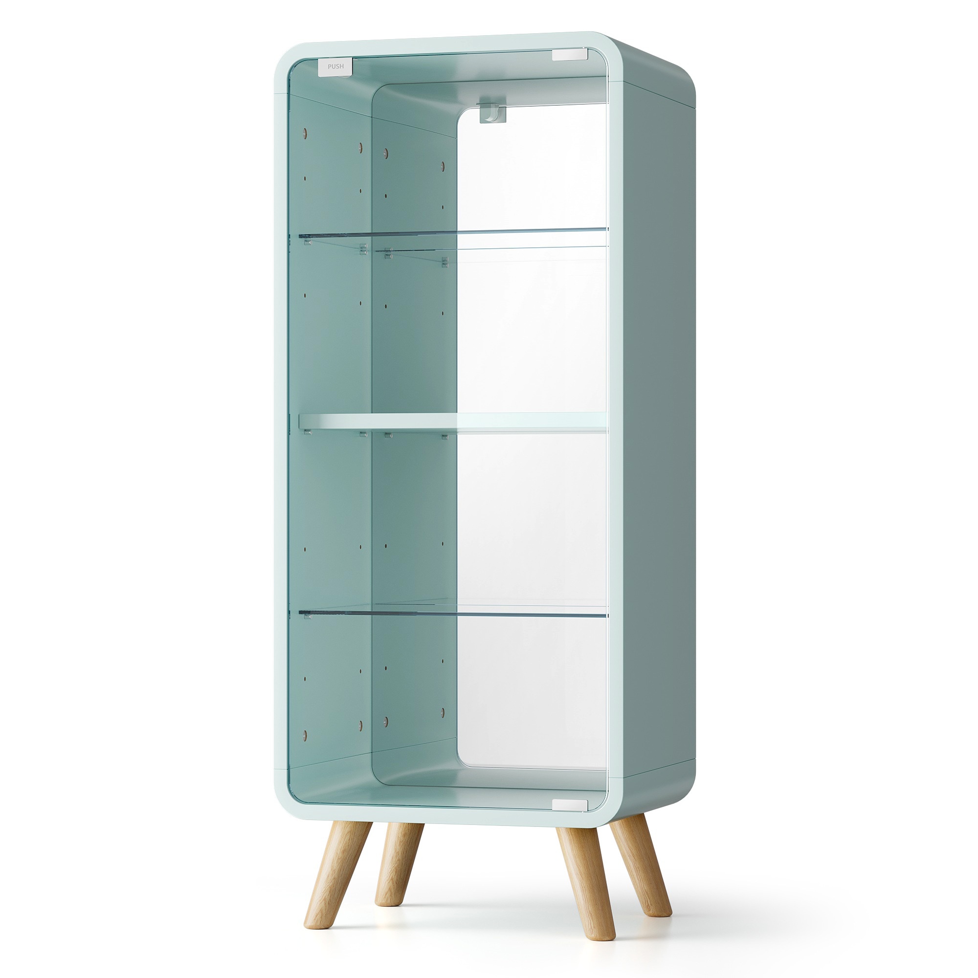 【大好評！最安値挑戦!】コレクションケース コレクションシェルフ ガラスディスプレイキャビネット4段 高さ調節可能 フィギュア 収納 背面ミラー 強化ガラス棚 サイズ：幅36*奥行26*高さ89CM