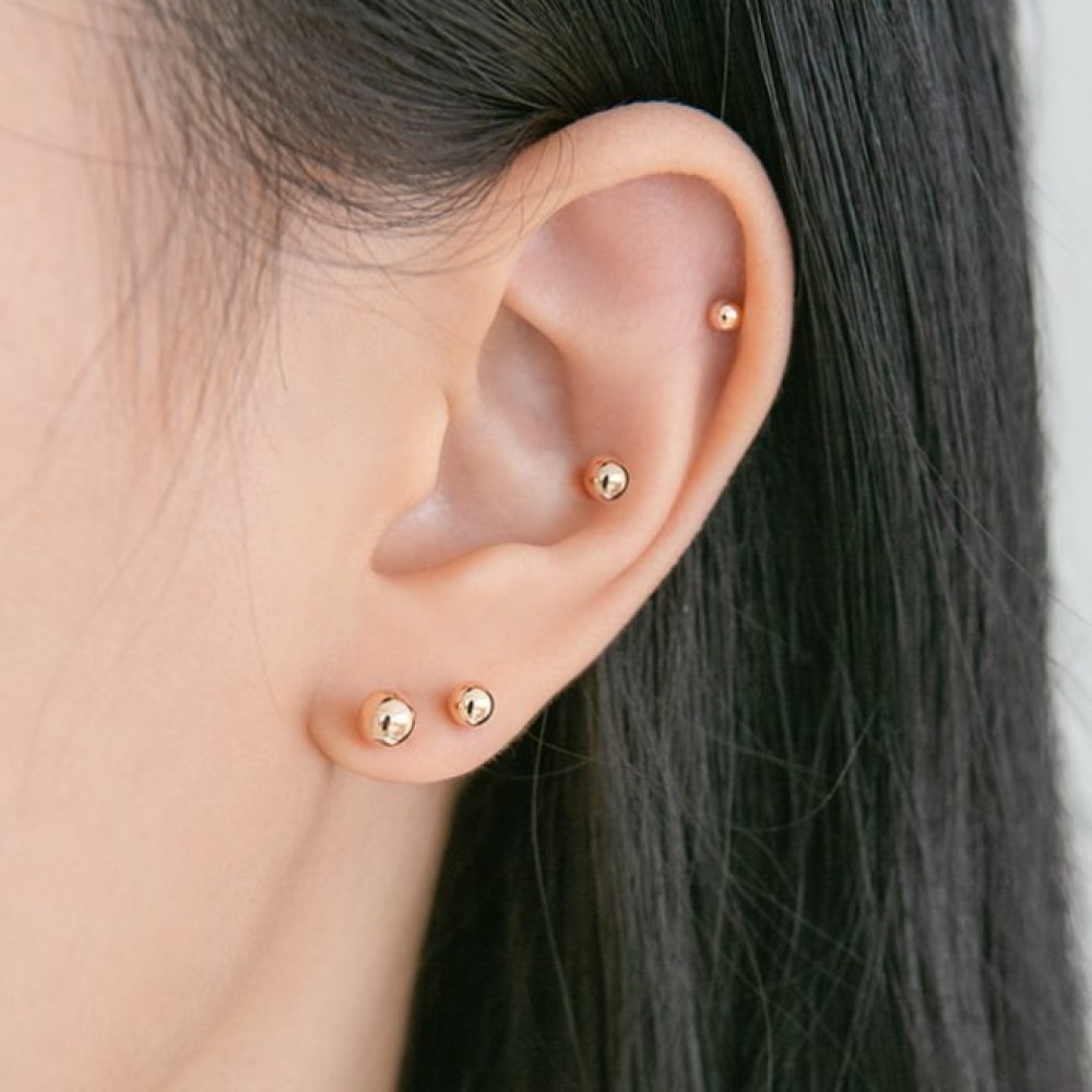 LUNNE 14k ボールピアス 14K ゴールド #PI01