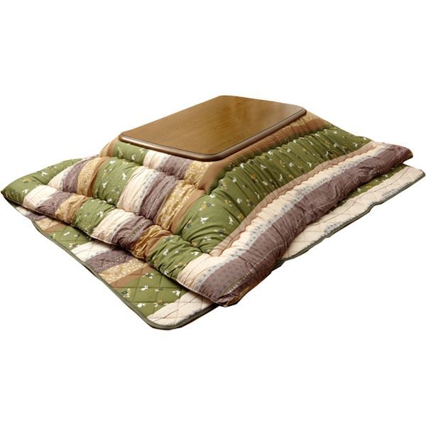 1160300120101 和柄 こたつ布団セット 正方形 こよみ グリーン 205×205cm メーカー直送
