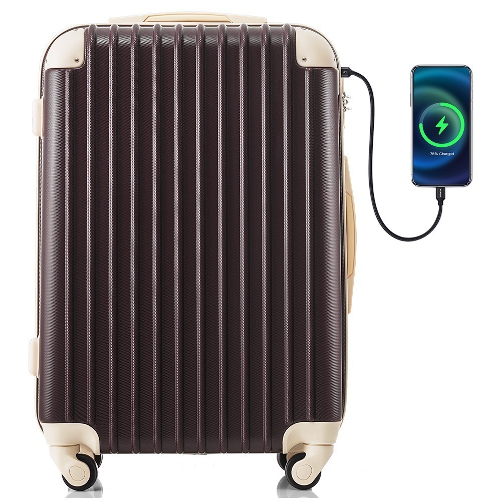 【2点購入で150OFF】【夏日限り激安SALE】スーツケース Lサイズ USB充電ポート付きカップホルダー付きキャリーバッグ キャリーケース 7日-14日 大型 TSAロック