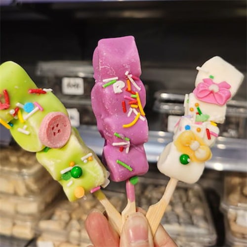 チョコレートマシュマロスティックカラー混合砂糖漬けホーズ形状ロリポップ小売混合マシュマロ 誕生日プレゼント