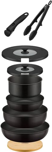 色：ブラック サイズ：9点セット サーモス デュラブルシリーズ 取っ手のとれるフライパン9点セットA