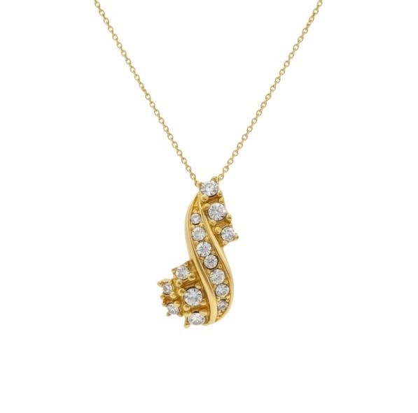 ネックレス メタル ラインストーン ゴールド系 ペンダント アクセサリー ジュエリー 小物 ブランド ギフト 誕生日プレゼント 女性【本物保証】