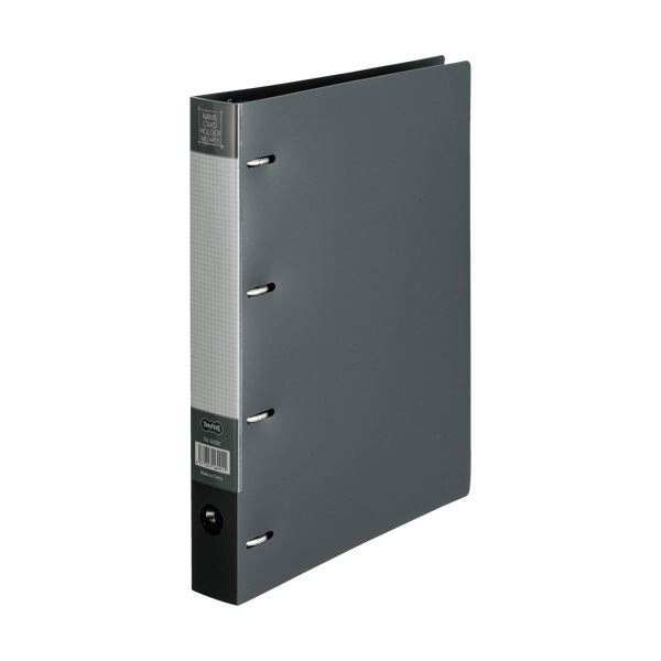 （まとめ） TANOSEE 名刺ホルダー 差替式A4タテ 4穴 360名用 ヨコ入れ ブラック 1冊 10セット