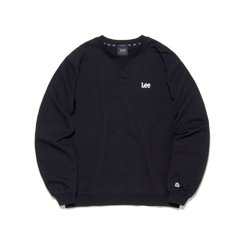 LEE フェルト ツイッチ ロゴ クルーネック Tシャツ ブラック LE2601CR13BK