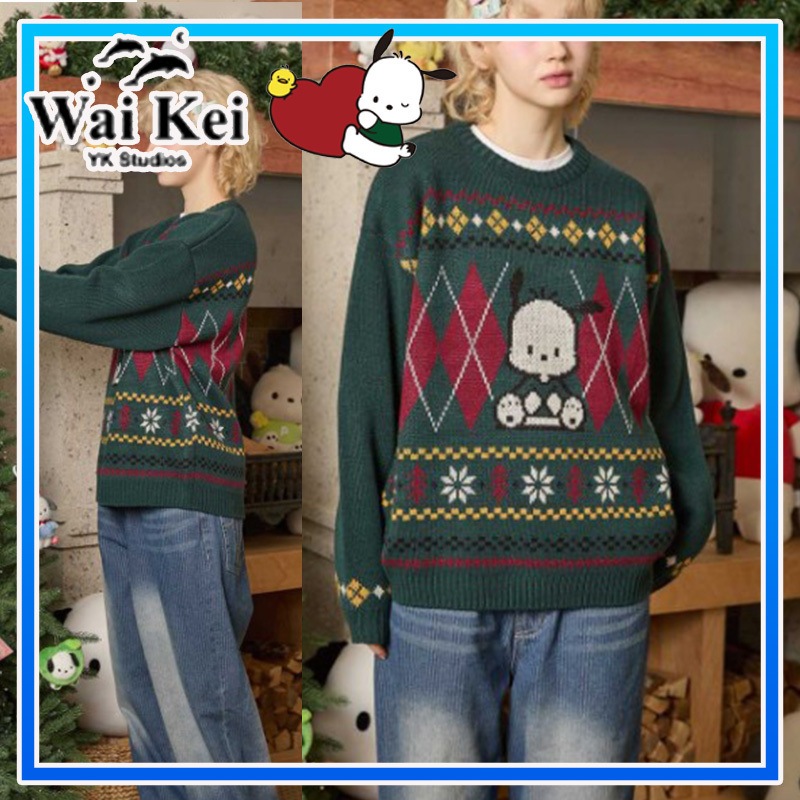 【Wai Kei】　Pochaco Argyle Knit Green