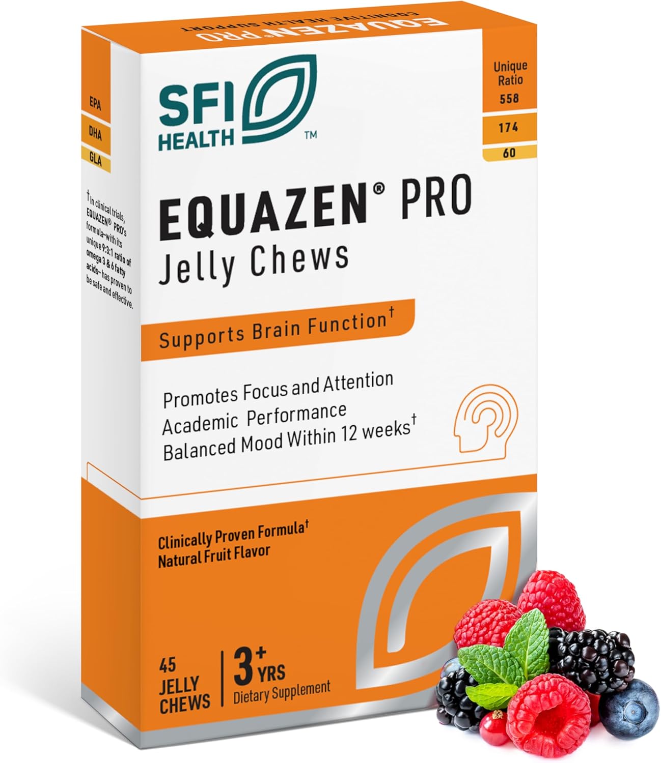 Equazen PRO Fish Oil for Kids Clinically Tested to Improve Focus Learning 45 Jelly Chews ADHD