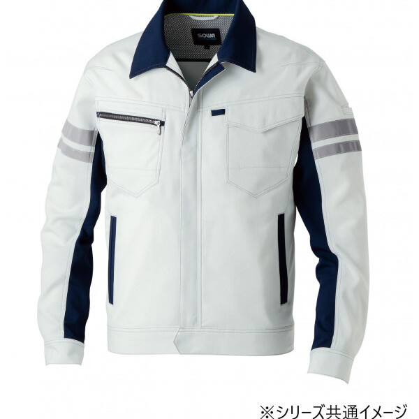 964 長袖ブルゾン(反射材付き) 4Lサイズ シルバーグレー(22) SOWA