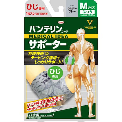他サイト： バンテリンコーワサポーター ひじ専用 ふつうMサイズ 1枚入 (シルバーグレー)の商品画像