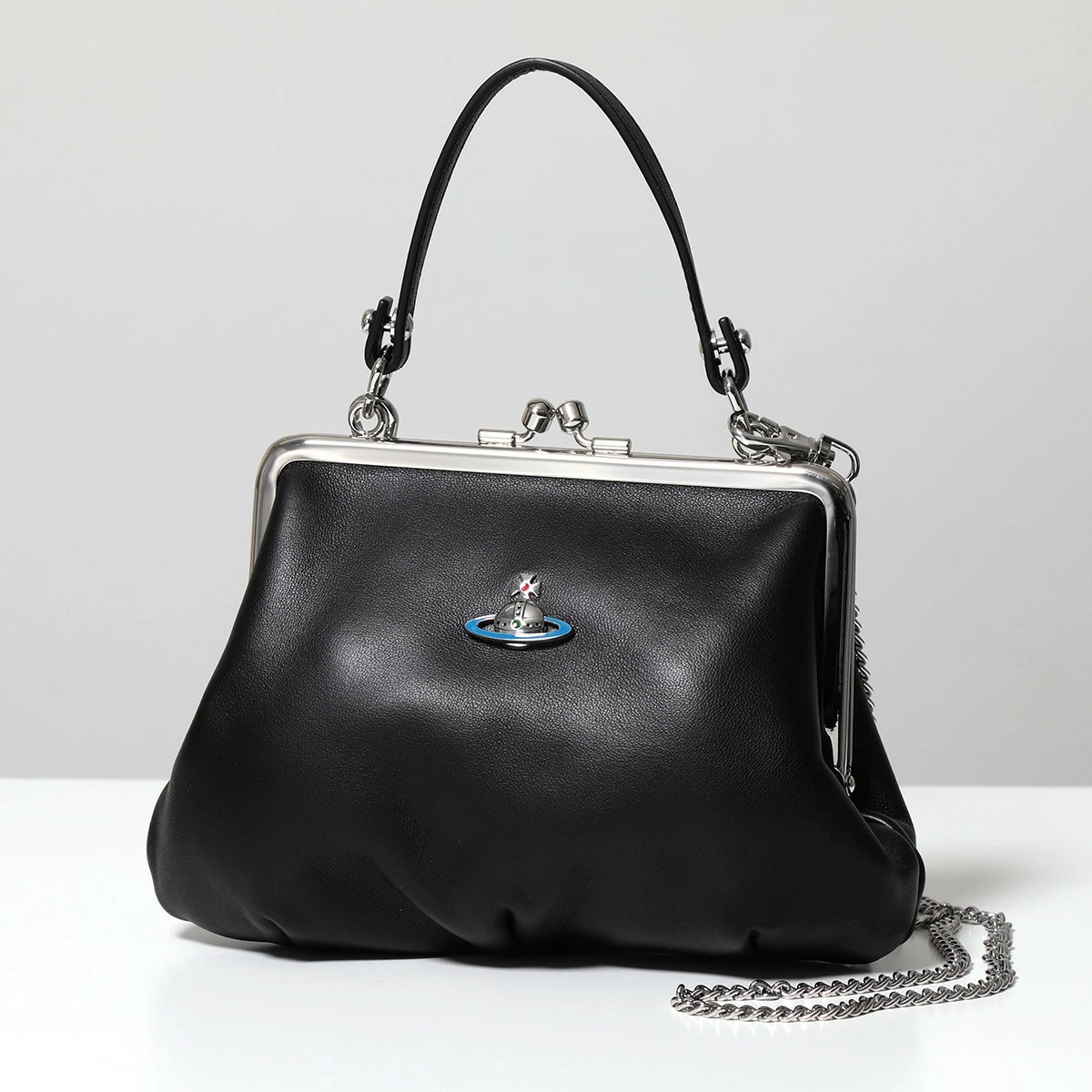 Vivienne Westwood ヴィヴィアンウエストウッド ハンドバッグ GRANNY FRAME PURSE 4304008BU L001L レディース レザー ショルダーバッグ チェーン がま