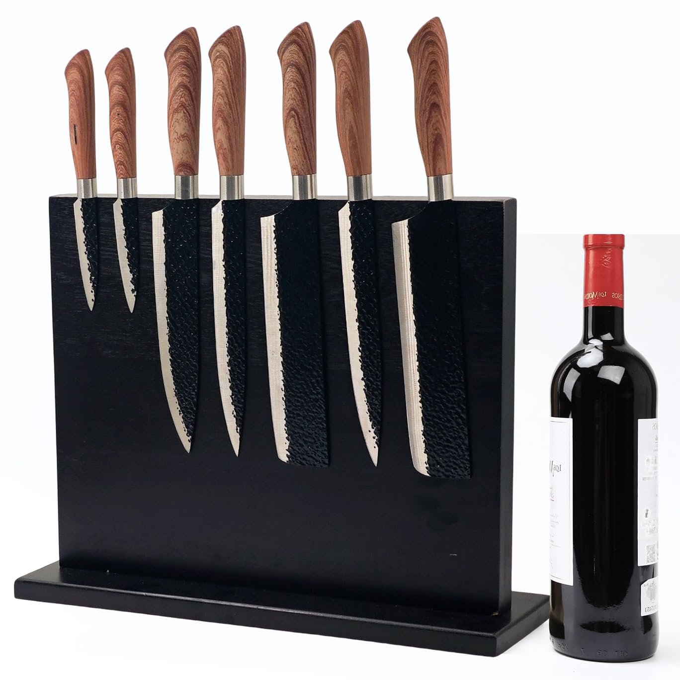 Resafy強力な磁気包丁立て，43cm X 33cm 黒 木製ナイフホルダー キッチン収納磁気ナイフホルダー 金属ラック 収納ラック 木造ナイフホルダー 磁気包丁立て ナイフラック