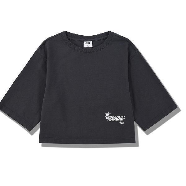 JQ1TSF020_女性用ルーズフィット クロップ 7分丈Tシャツ