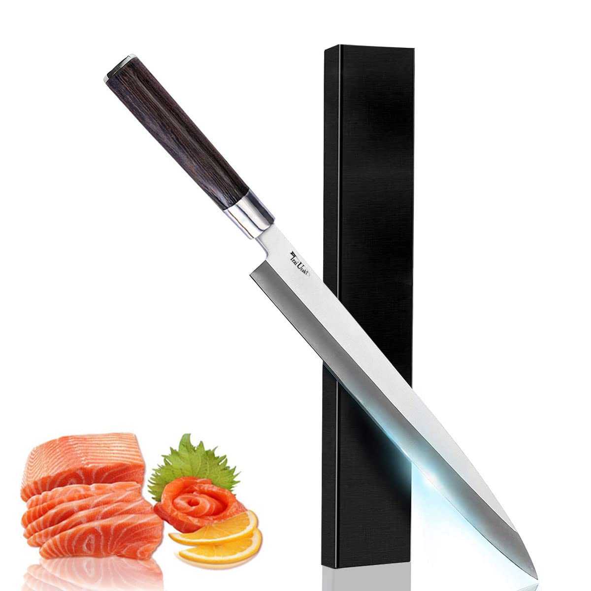 刺し身包丁 柳刃包丁 270mm 片刃 ドイツ4166鋼製 手に馴染む天然木ハンドル 家庭用 魚 切れる包丁 (270mm柳刃包丁)